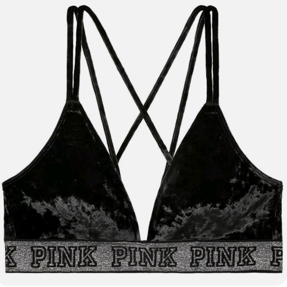 Victoria's Secret PINK Velvet Bralette Size Large